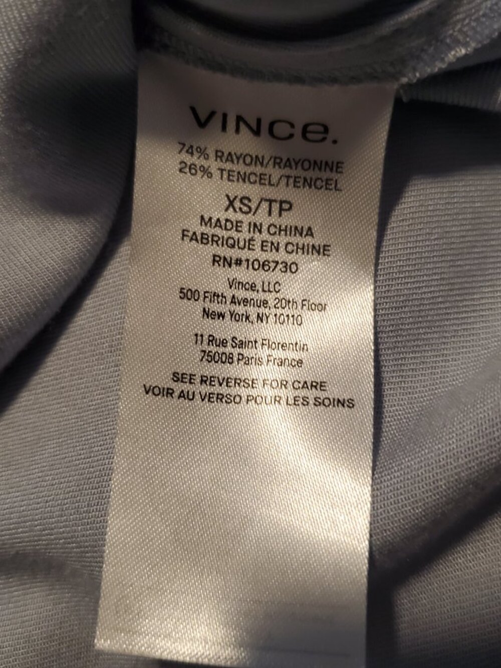 Vince Cowl Neck Top XS Blue Minimalist Coastal Quiet Luxury Blouse Hamptons - Picture 9 of 12